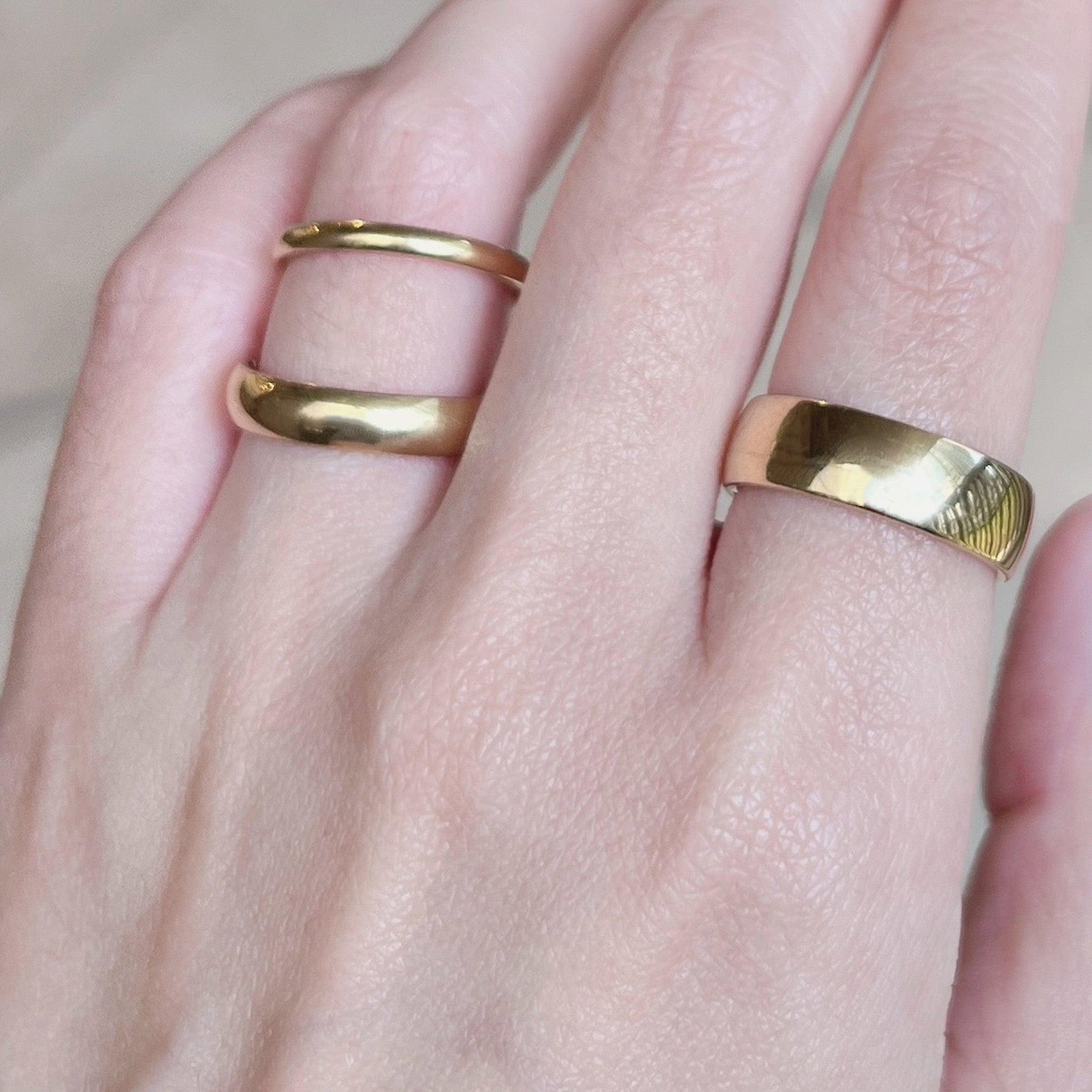 18K Gold Plated Stainless Steel Hypoallergenic Waterproof Tarnish Free Single Band Rings The Aura