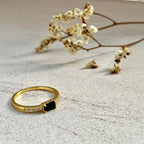 18K Gold Plated Sterling Silver Hypoallergenic Waterproof Solo Oblong Rings The Aura