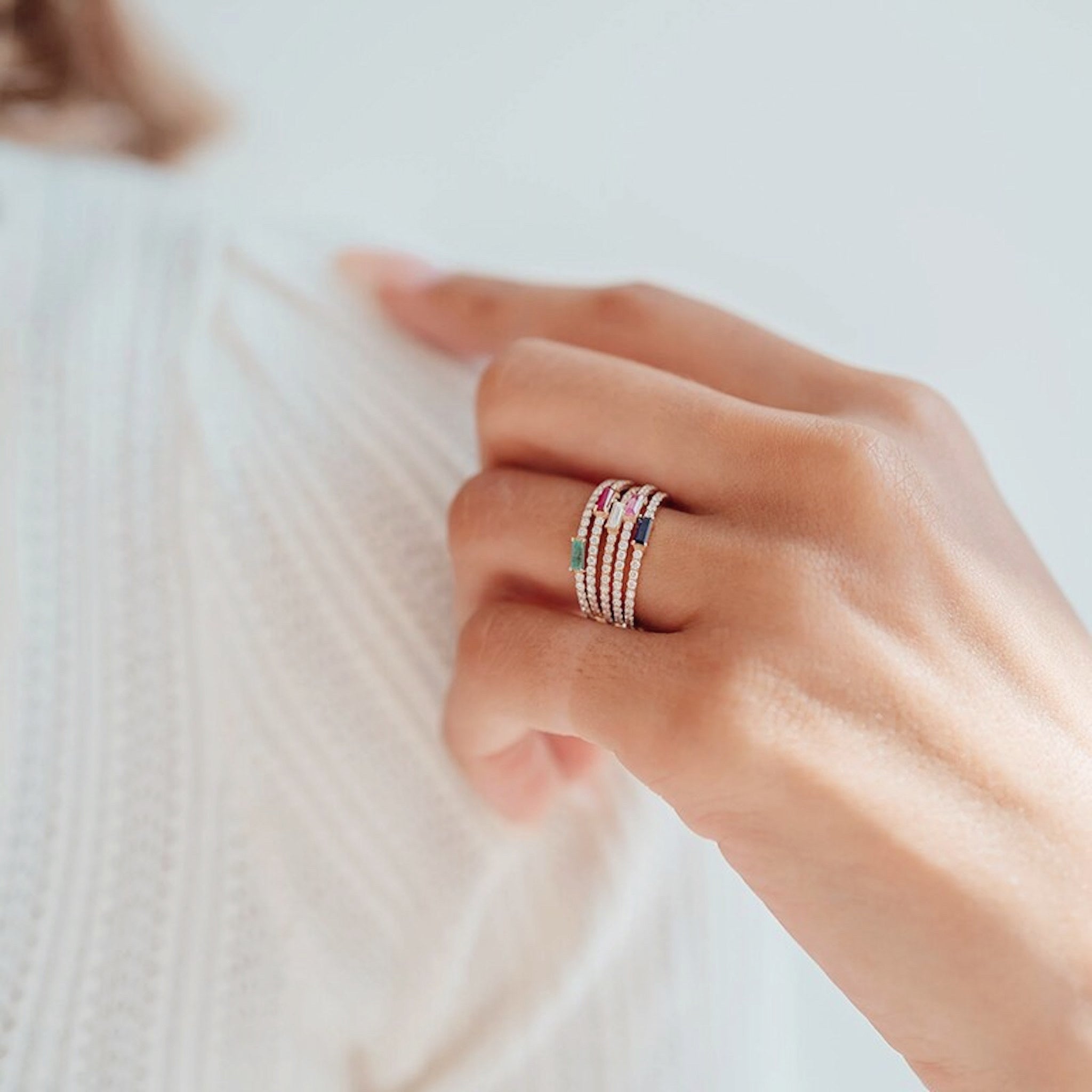 18K Gold Plated Sterling Silver Hypoallergenic Waterproof Solo Oblong Rings The Aura