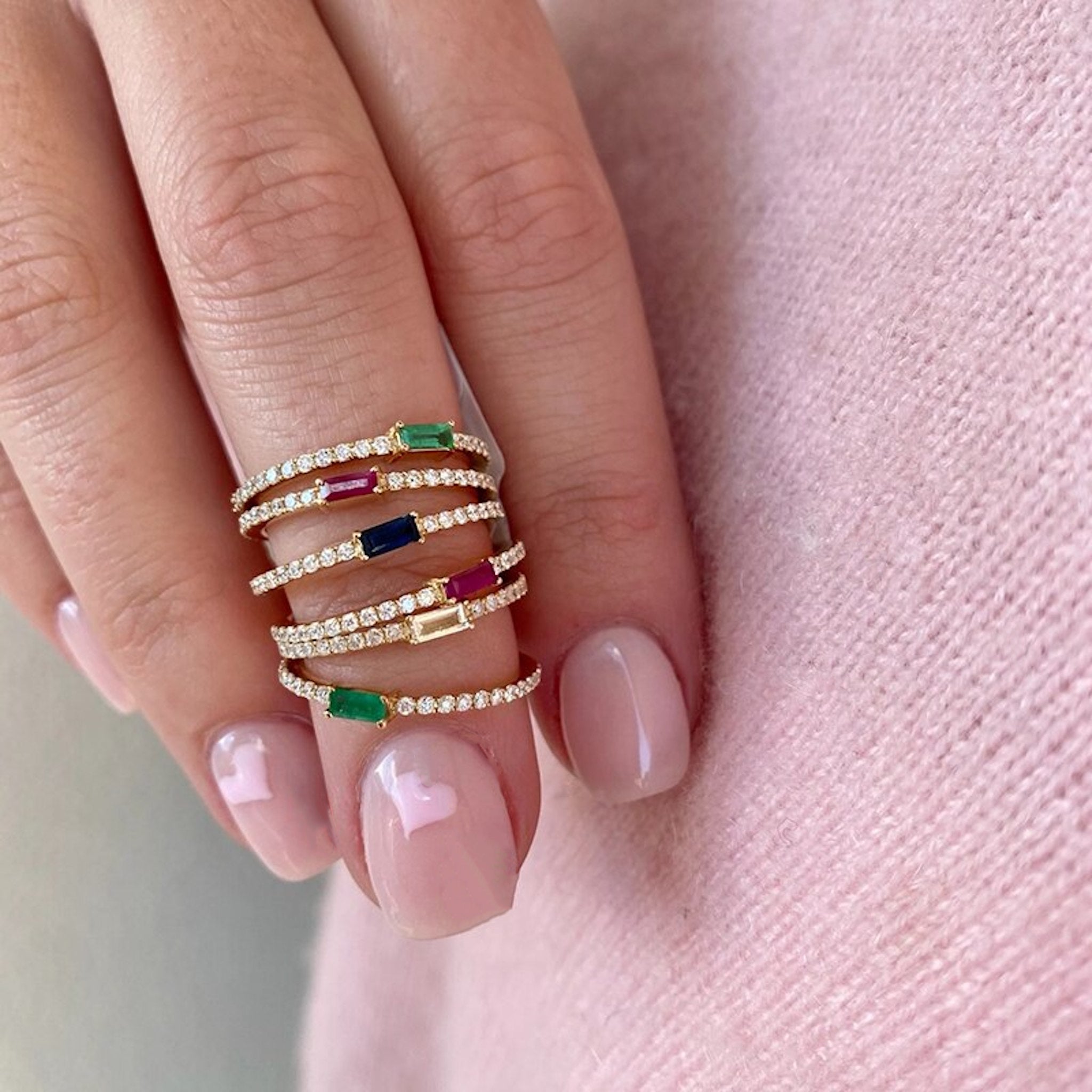 18K Gold Plated Sterling Silver Hypoallergenic Waterproof Solo Oblong Rings The Aura