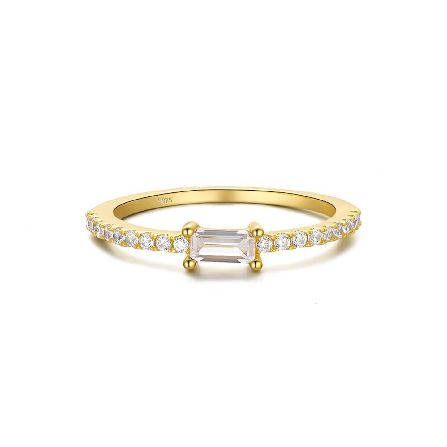18K Gold Plated Sterling Silver Hypoallergenic Waterproof Solo Oblong Rings The Aura