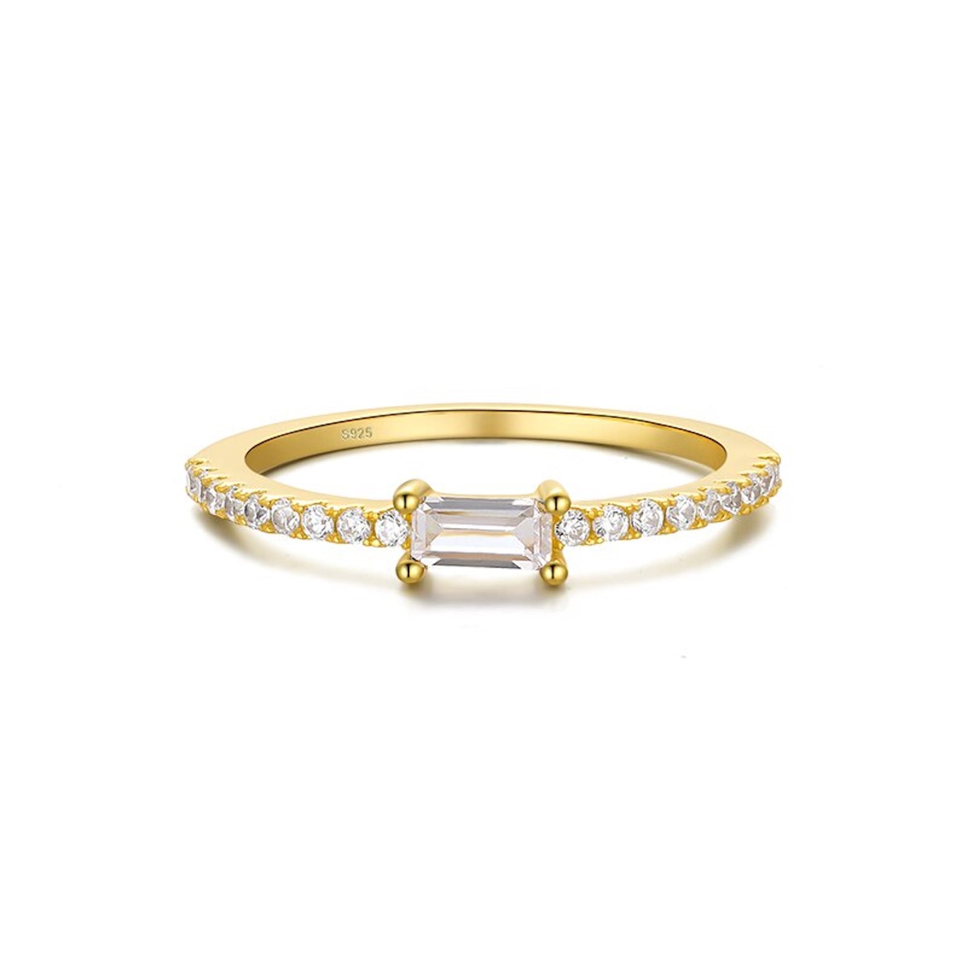 18K Gold Plated Sterling Silver Hypoallergenic Waterproof Solo Oblong Rings The Aura