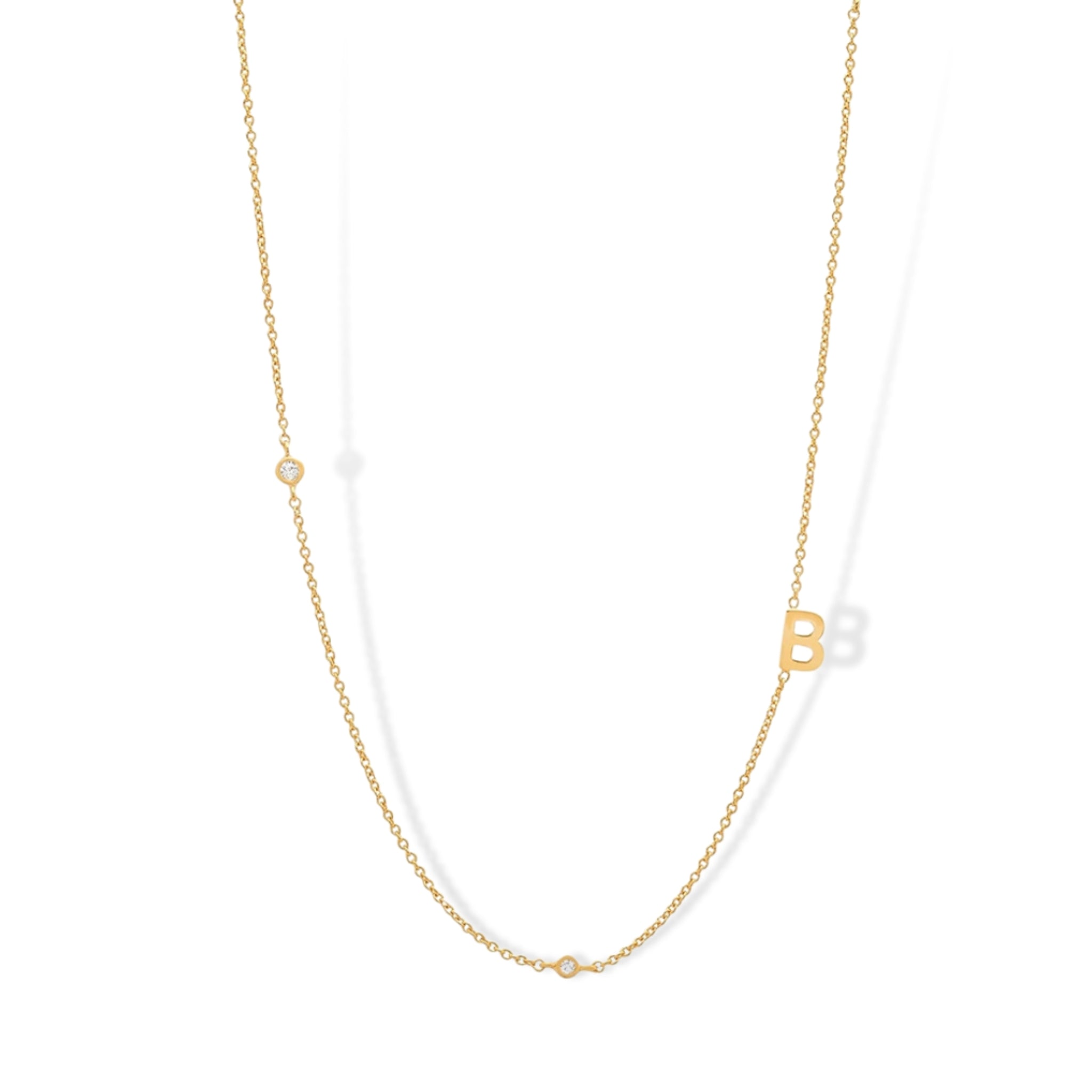 18K Gold Plated Sterling Silver Hypoallergenic Solo Round Alphabet Necklaces The Aura