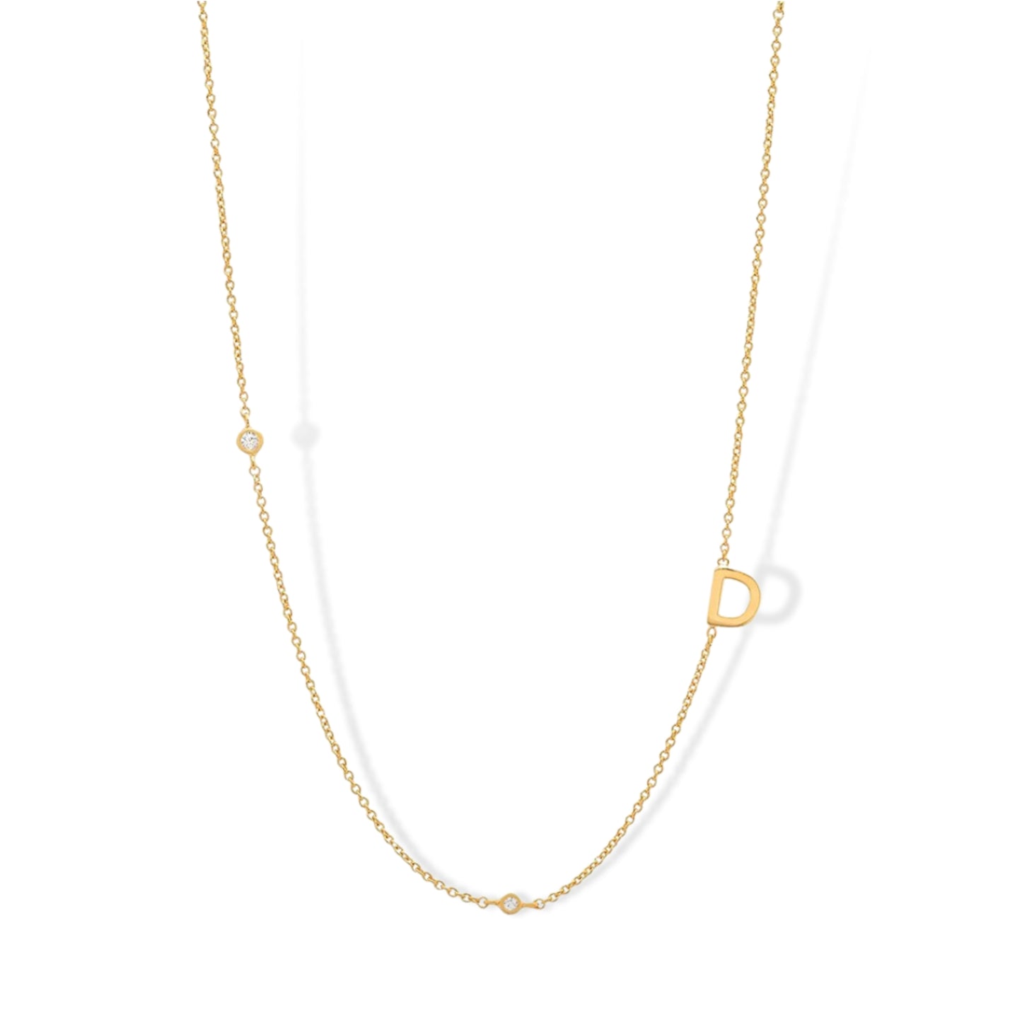 18K Gold Plated Sterling Silver Hypoallergenic Solo Round Alphabet Necklaces The Aura