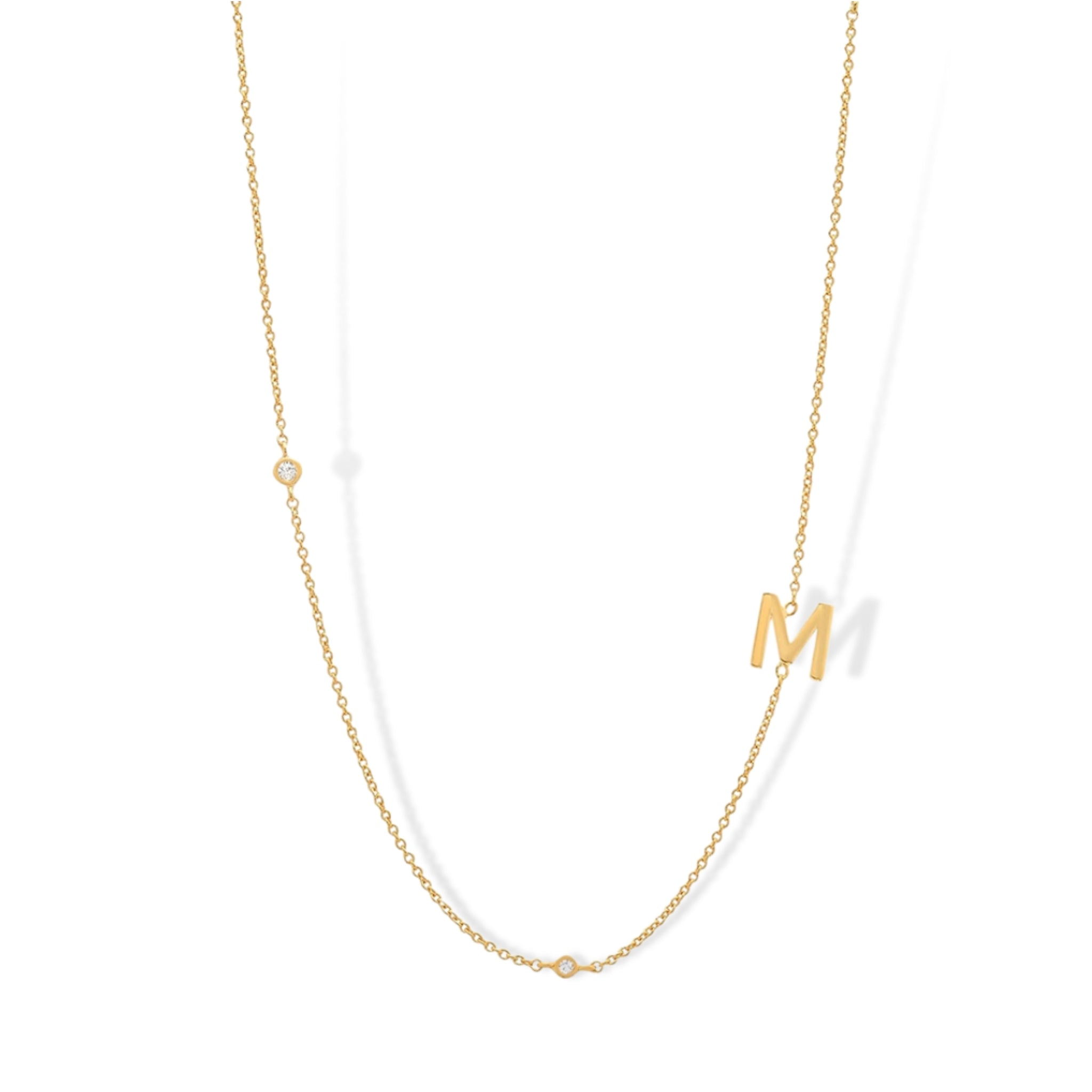 18K Gold Plated Sterling Silver Hypoallergenic Solo Round Alphabet Necklaces The Aura
