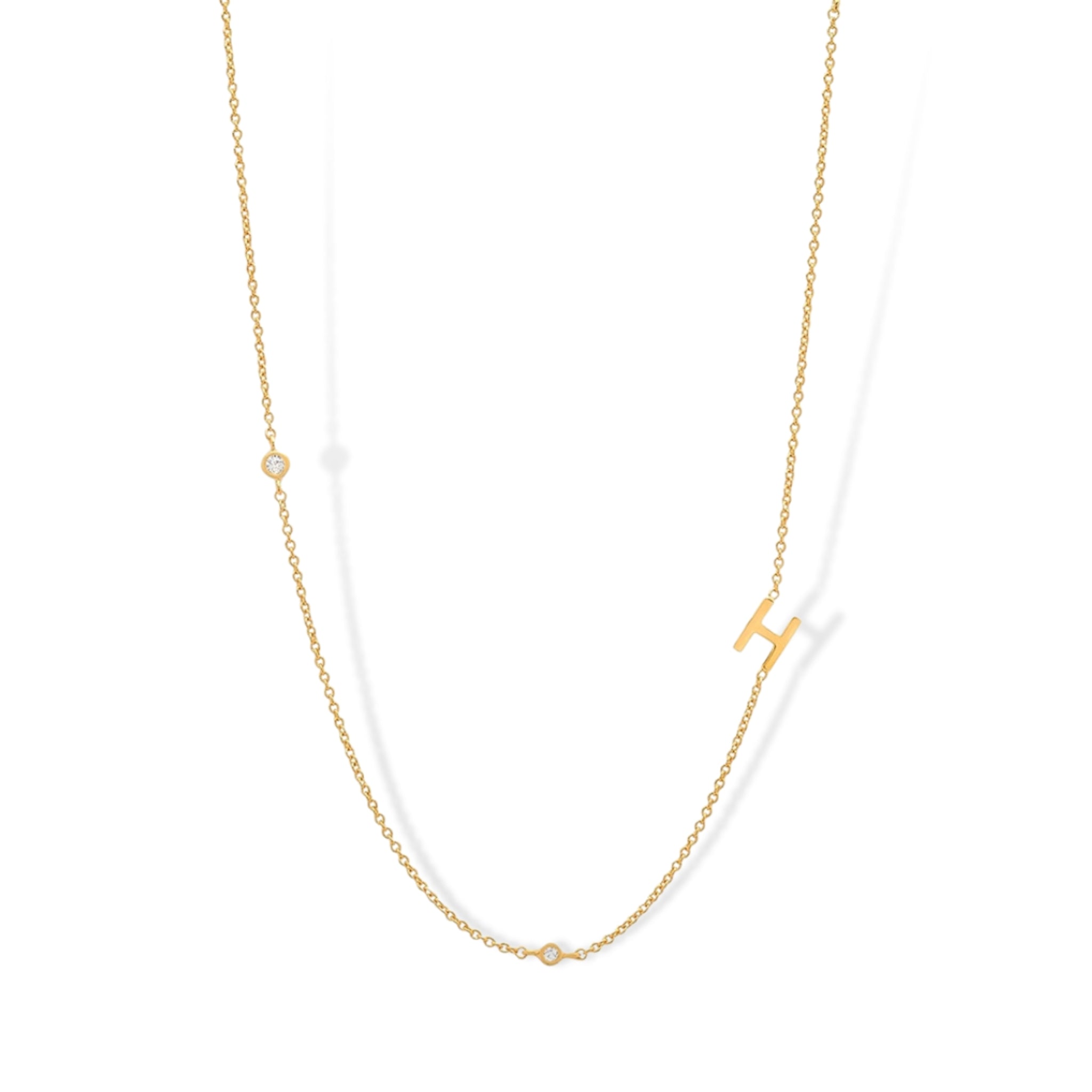 18K Gold Plated Sterling Silver Hypoallergenic Solo Round Alphabet Necklaces The Aura
