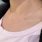 18K Gold Plated Sterling Silver Hypoallergenic Solo Round Alphabet Necklaces The Aura