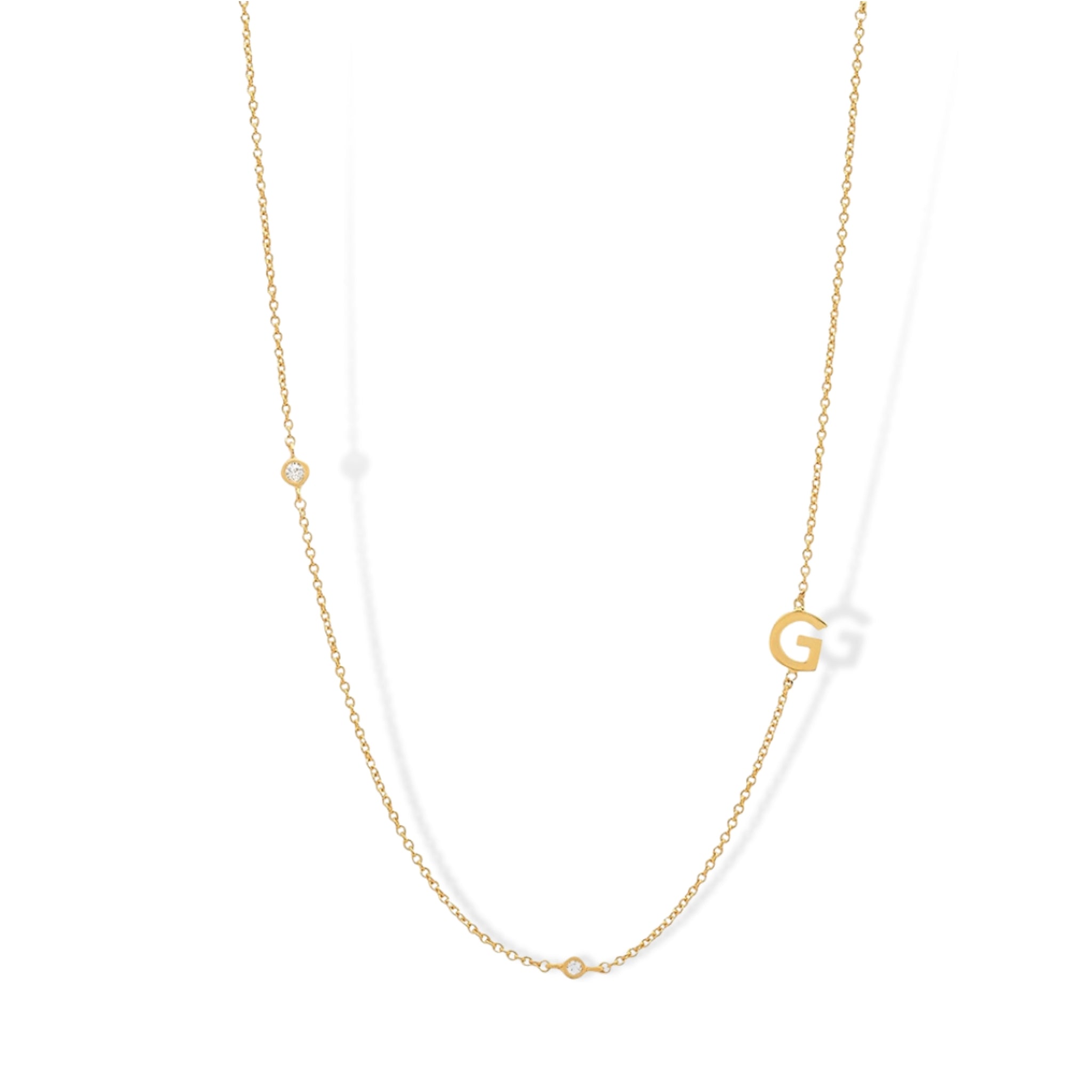 18K Gold Plated Sterling Silver Hypoallergenic Solo Round Alphabet Necklaces The Aura