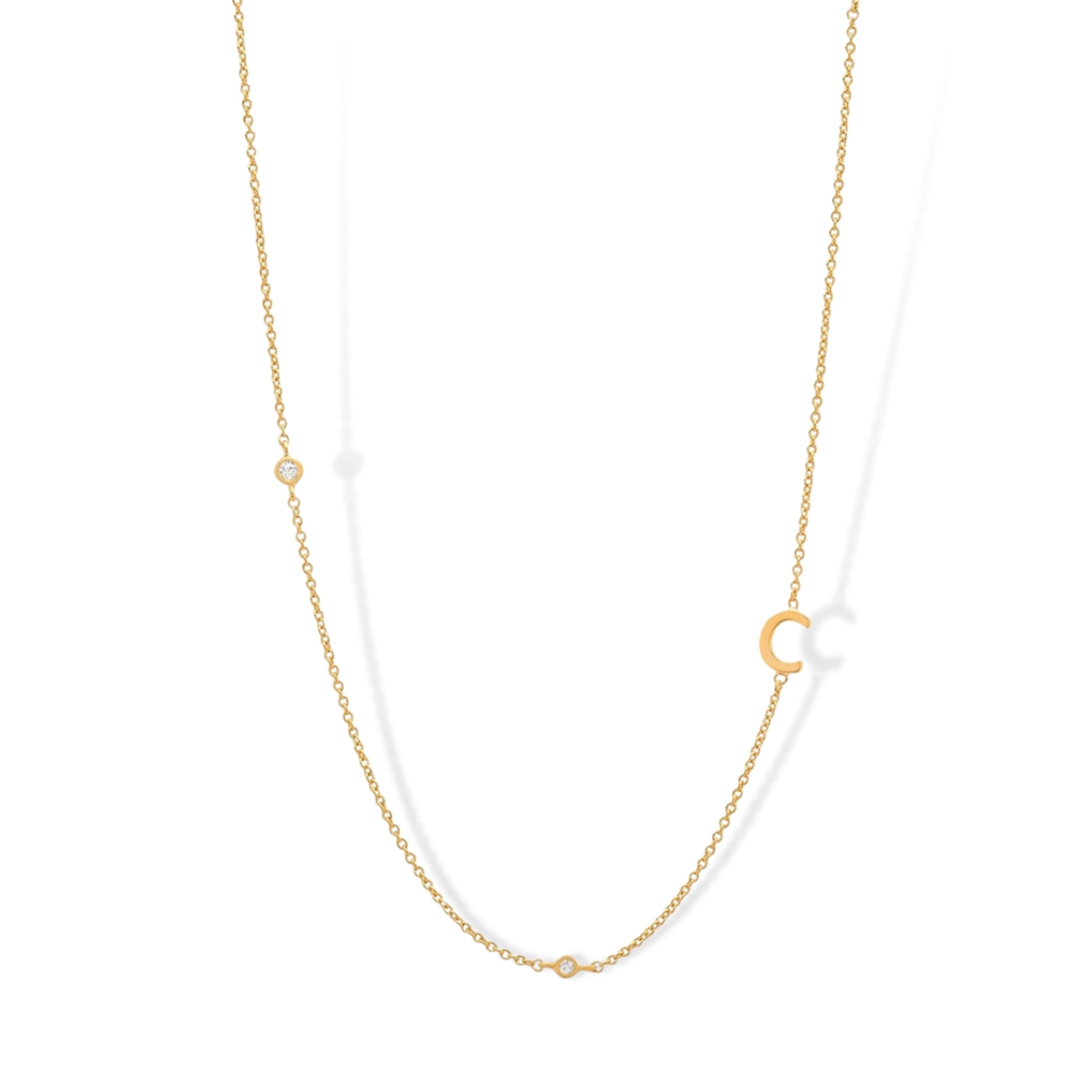 18K Gold Plated Sterling Silver Hypoallergenic Solo Round Alphabet Necklaces The Aura