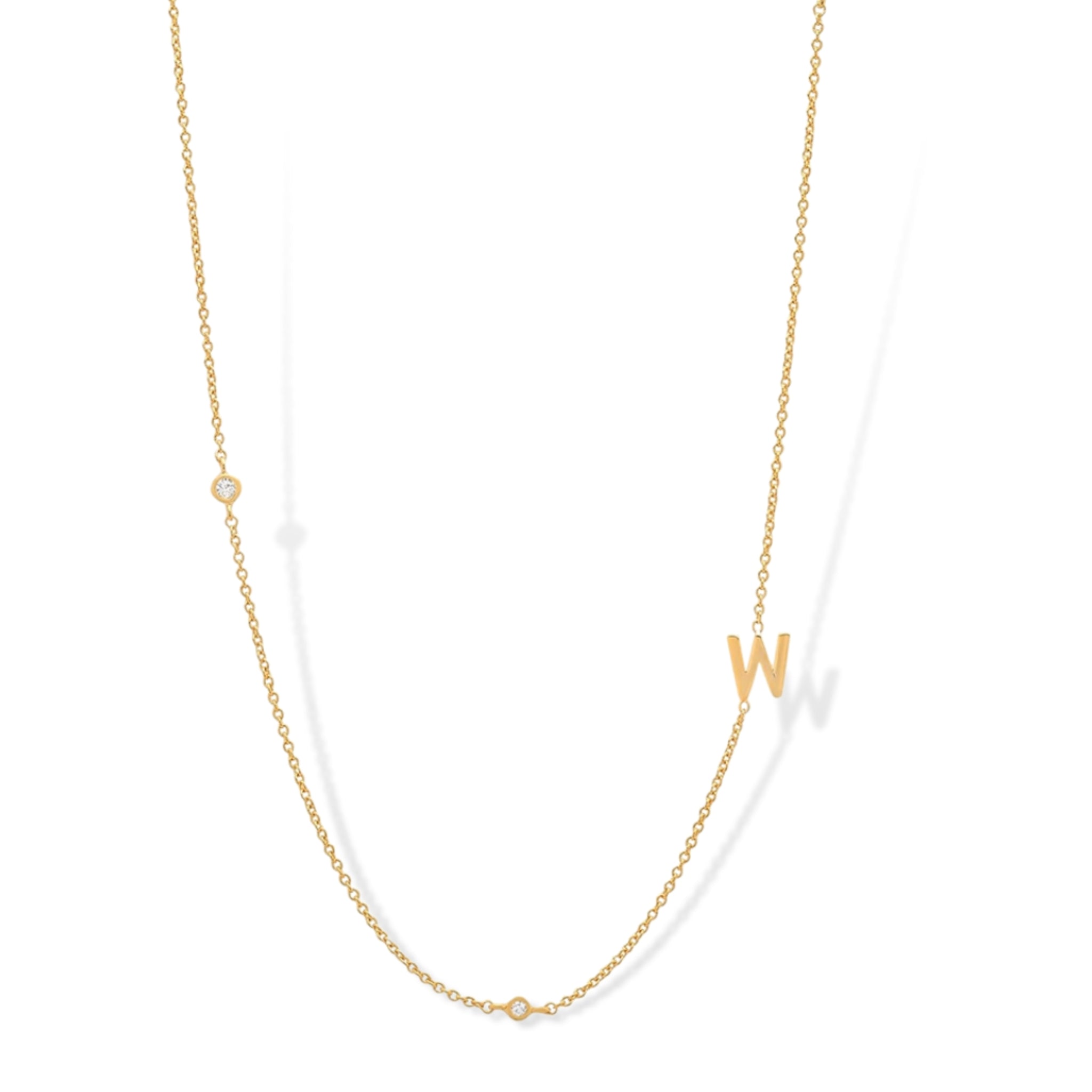 18K Gold Plated Sterling Silver Hypoallergenic Solo Round Alphabet Necklaces The Aura