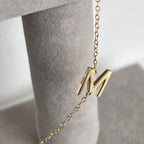 18K Gold Plated Sterling Silver Hypoallergenic Solo Round Alphabet Necklaces The Aura
