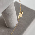 18K Gold Plated Sterling Silver Hypoallergenic Solo Round Alphabet Necklaces The Aura