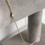 18K Gold Plated Sterling Silver Hypoallergenic Solo Round Alphabet Necklaces The Aura