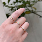 18K Gold Plated Sterling Silver Hypoallergenic Waterproof Mini Solo Round Rings The Aura