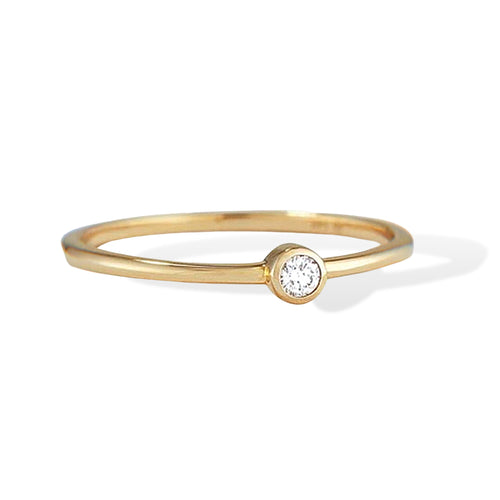 18K Gold Plated Sterling Silver Hypoallergenic Waterproof Mini Solo Round Rings The Aura